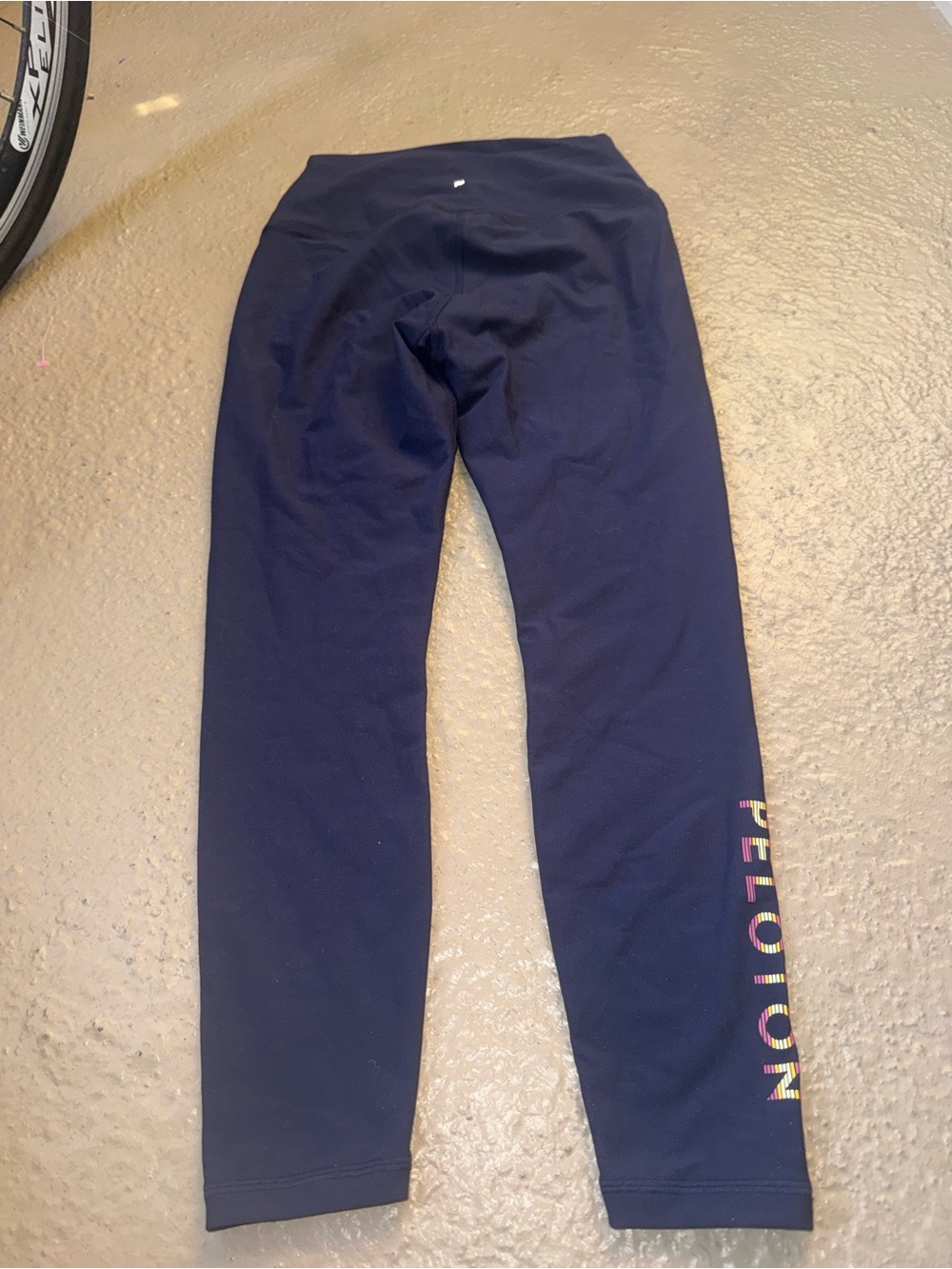 Peloton Kids Dark Navy Leggings with Colorful Logo